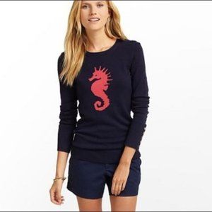 Lilly Pulitzer Navy & Pink Seahorse Sweater - XL